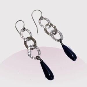 Silpada Sterling Silver Black Onyx Teardrop Earrings W1281